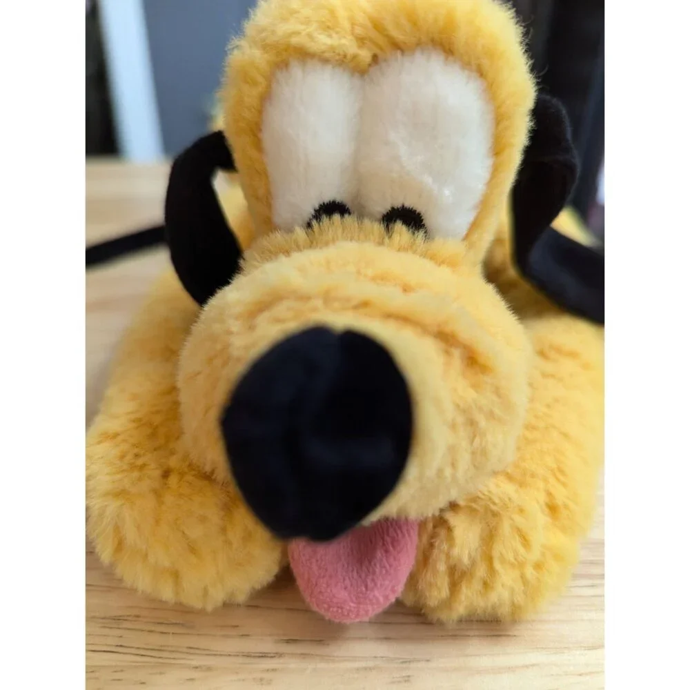 Disney Parks Pluto the Dog laying 15 inch stuffed animal‎ toy green collar - Picture 2 of 8